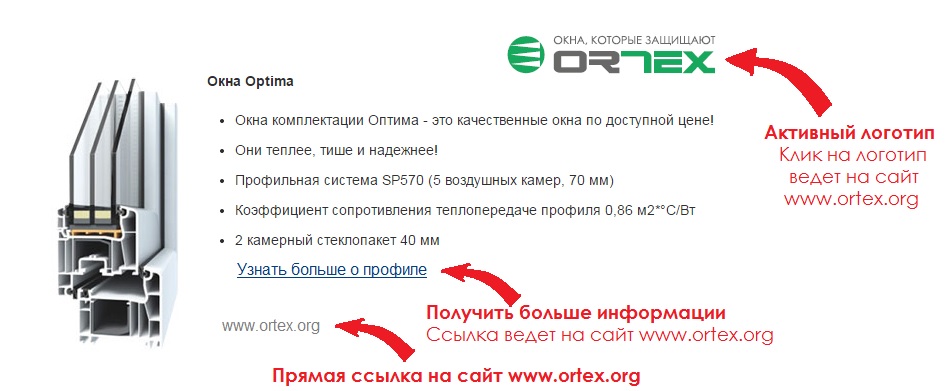 Как разместить ссылку на сайт ORTE