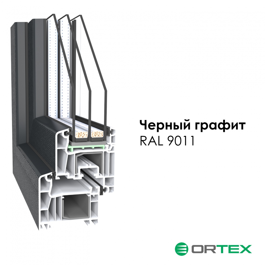 Профиль ORTEX с акриловым покрытием цвет Черный графит Профиль ORTEX с акриловым покрытием цвет Черный графит