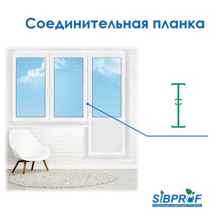 Профиль ПВХ: Соединительная планка Профиль ПВХ: Соединительная планка