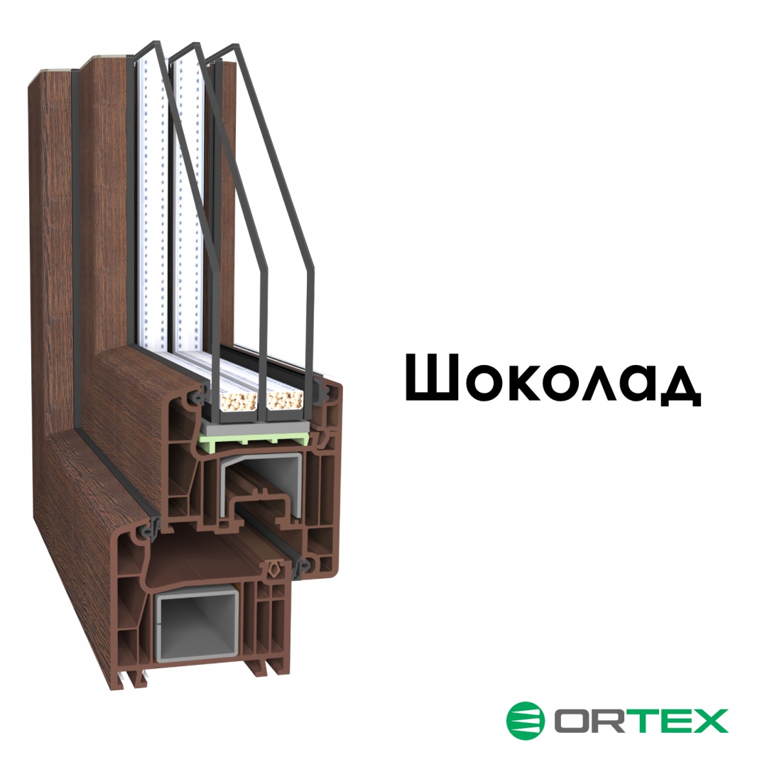 ПВХ профиль ORTEX цвет Шоколад ПВХ профиль ORTEX цвет Шоколад