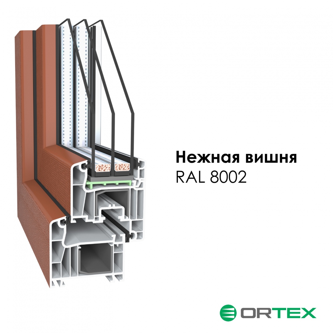 Профиль ORTEX с акриловым покрытием цвет Нежная вишня Профиль ORTEX с акриловым покрытием цвет Нежная вишня