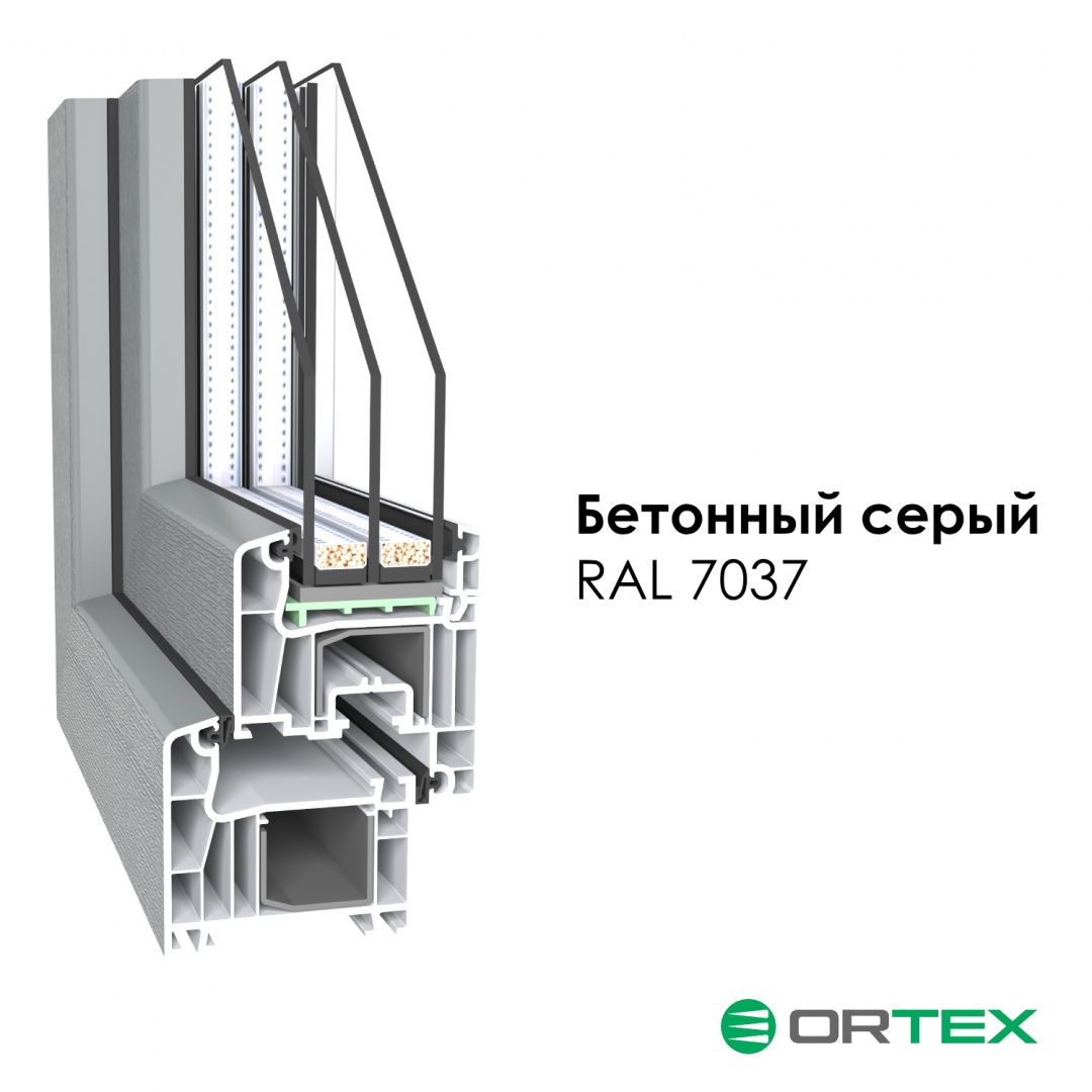 Профиль ORTEX с акриловым покрытием цвет Бетонный серый Профиль ORTEX с акриловым покрытием цвет Бетонный серый