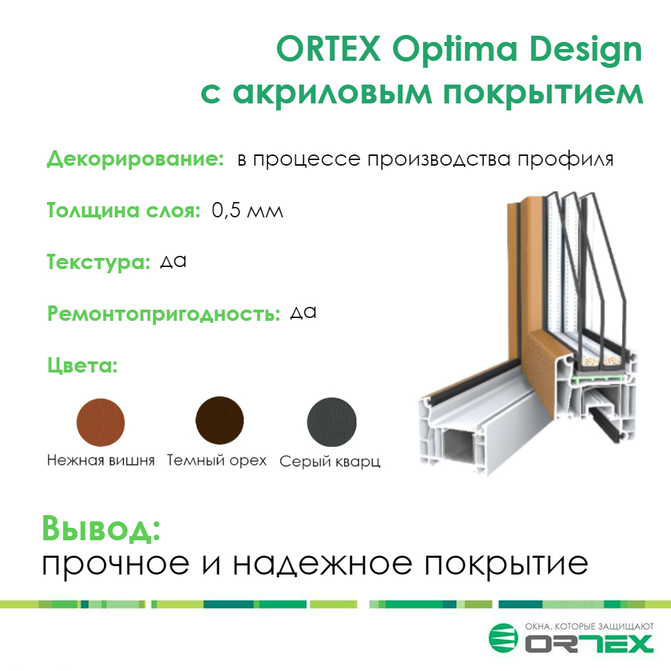 Акриловое покрытие в профиле ORTEX Optima Design Акриловое покрытие в профиле ORTEX Optima Design