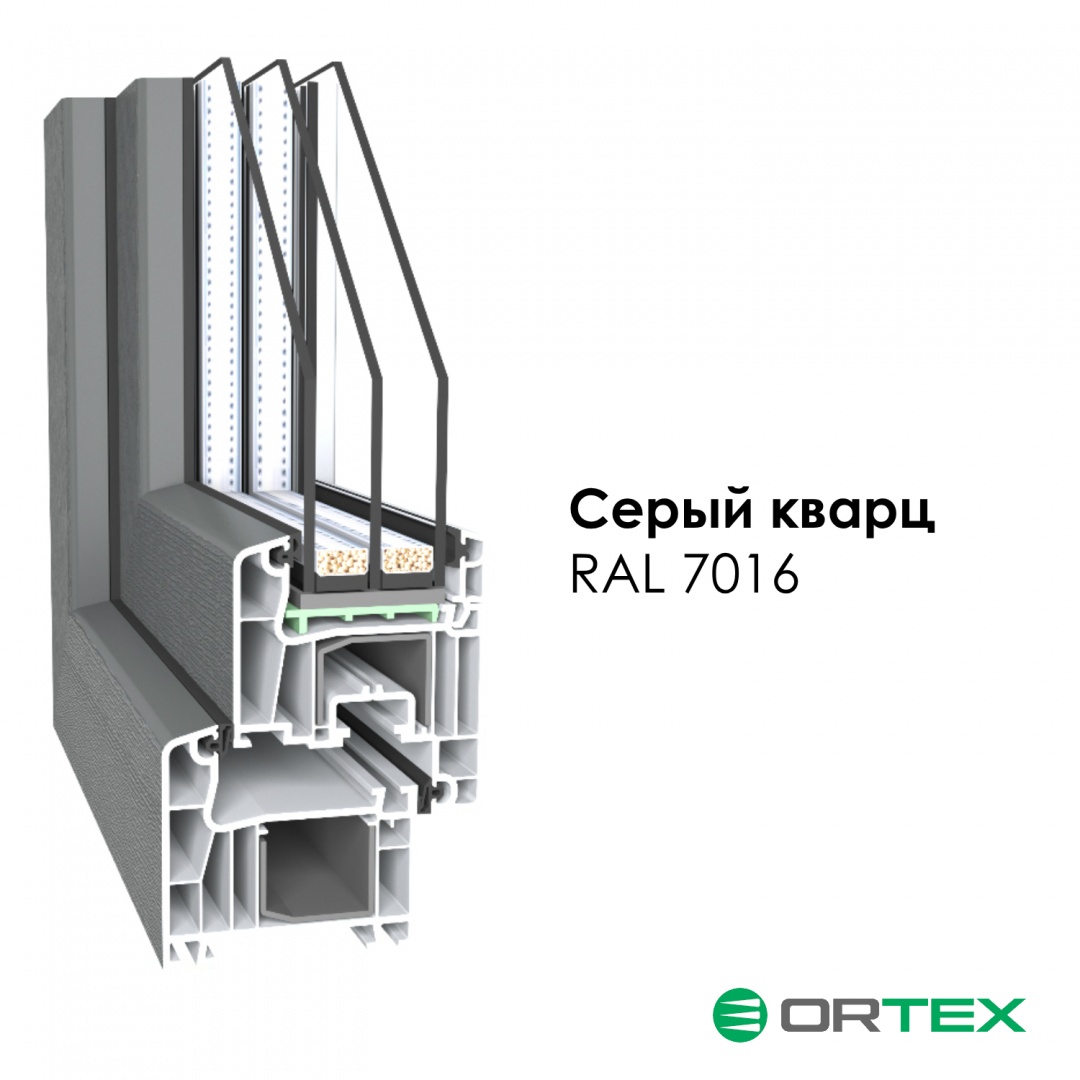 Профиль ORTEX с акриловым покрытием цвет Серый кварц Профиль ORTEX с акриловым покрытием цвет Серый кварц